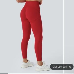 HALARA Red Compression Leggings with  Butt Lift